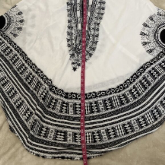 Hawaiian Beach Dress Womens Black White One Size Sleeveless Midi BOHO Mr Buho - Picture 9 of 11